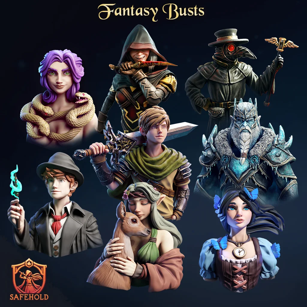 Fantasy Busts — original Safehold STL collection